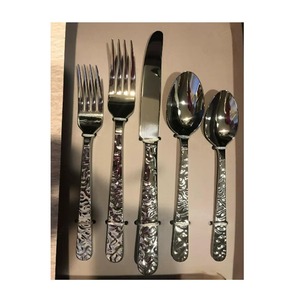 Stainless Steel <b>Set</b> Of 5 Flatware <b>Set</b> Ideal Kitchen Tabletop Hotel Home Use <b>Gold</b> Color Plated <b>Cutlery</b> <b>Set</b> Decorative Handle - Product Image 1