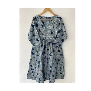 Заводская поставка Платья с цветочным принтом для женщин, одежда для пабов и клубов, доступная по оптовой цене из Индии