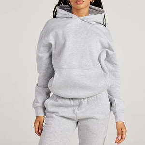 Custom Logo 380 gsm <b>Lightweight</b> Women Tracksuit 100% Cotton Fleece <b>Ladies</b> Tracksuit Set Custom Printing Unisex Hoodie & <b>Trouser</b> - Product Image 2