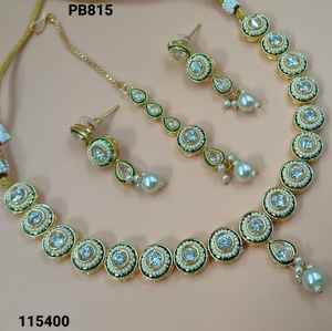 ชุดสร้อยคอโชกเกอร์ไข่มุก kundan แบบดั้งเดิมและทันสมัยแฟนซีอินเดียสำหรับผู้หญิงและเด็กผู้หญิง - Product Image 2