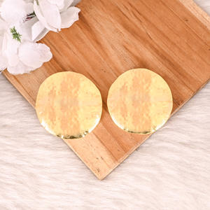 Pendientes de Botón de Diseño Chapados en Oro Amarillo, Novedad, para Mujeres y Niñas, Joyería de Latón de Moda, Fabricación al por Mayor - Product Image 1