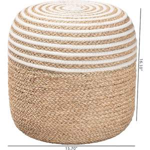 Catégorie de produit Nequiel Pouf/repose-pieds bohème moderne en corde et jonc de mer tissés Tabouret et poufs naturels - Product Image 2