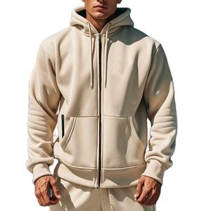 Vente en gros de haute qualité 100% coton polaire hip hop surdimensionné bouffant impression hommes sweats à capuche basiques coton mélangé - Product Image 1