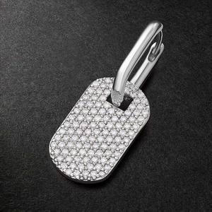 Pendientes cruzados colgantes de diamantes de Plata de Ley 925 para hombres, joyería fina - Product Image 1