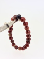 Joyería Fina Vintage Hecha a Mano, Pulseras de Moda con Cuentas de Plata de Ley 925 Maciza con Cabujón de Jaspe Rojo Natural de Corte Redondo