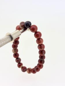 Vintage hecho a mano sólido 925 plata esterlina natural jaspe rojo cabujón corte redondo piedras preciosas con cuentas Pulseras de Moda joyería fina - Product Image 4