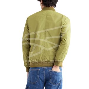 2025 luxe hommes fermeture éclair Bomber veste haute tissu couleur unie hiver vêtements de plein air avec col montant vestes pour hommes - Product Image 4