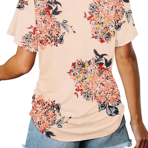 เสื้อยืดคอวีออกแบบได้ตามต้องการสำหรับผู้หญิงเสื้อยืดผ้าคอตตอนออร์แกนิก100% สีพื้นเสื้อเปล่า - Product Image 2