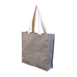 Bolsa de compras de algodón ecológico biodegradable con estilo, Asa de parche con patrón geométrico para uso diario, elementos esenciales sostenibles - Product Image 1