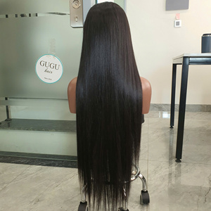 32 pouces perruque HD LACE 100% brut vietnamien cheveux brillants couleur naturelle os droite perruques de cheveux humains Double dessiné longue longueur vendeur - Product Image 6