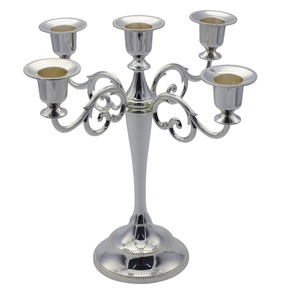 Candelabro de Metal para Mesa, Estilo Lujoso, Centro de Mesa para Bodas, Portavelas Decorativo, Acabado en Níquel Negro Pulido - Product Image 3