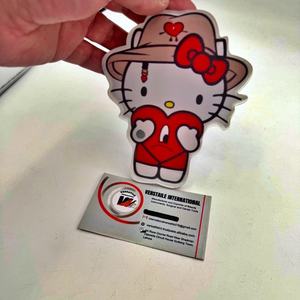 Tuiles magnétiques pour cils en acrylique Hello Kitty en forme de cœur rouge, fleurs, diamants, carrés, réutilisables, étiquette privée, extensions de cils - Product Image 1