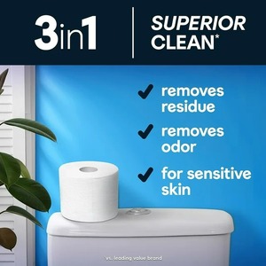 Papier toilette humide Cottonelle Ultra CleanCare 6 méga rouleaux 340 feuilles faites avec de la pulpe de coton et de bambou 2,040 feuilles totales - Product Image 4