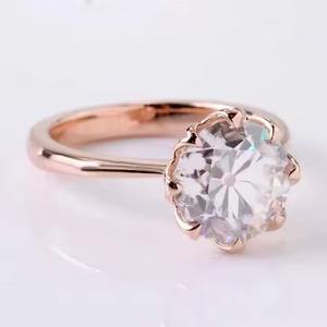 แหวนเพชร14K สีทองล้วนแบบยุโรปเก่าแหวนหมั้น VS1สำหรับปลูกในห้องปฏิบัติการแหวนเพชรที่ตั้งรูปดอกทิวลิปแหวนสัญญา - Product Image 2