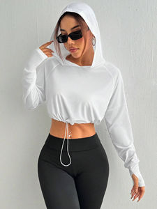 Sudadera con capucha y Top corto personalizado para mujer, sudaderas con capucha y sudaderas informales para mujer, Jersey recortado, Sudadera con capucha de gran tamaño para mujer - Product Image 6