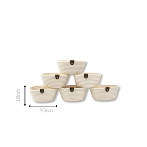 Monli White Rope <b>Basket</b> Stylish Living Room Decorative Accessory - Product Image 3
