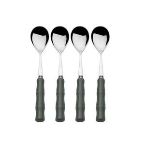 Handmade Metal Wedding Spoon <b>Set</b> Stainless Steel Silverware <b>Black</b> Powder Coated Handle Cutlery Tableware for Wholesale Supply - Product Image 1