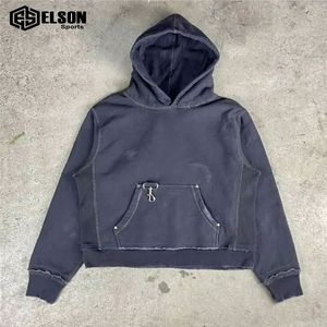 Último diseño 100% algodón peso pesado 450 GSM hombres Zip up Hoodie Custom Acid Wash Sun Faded sudadera para la venta - Product Image 3