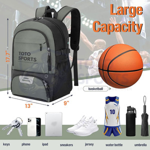 Mochila de Baloncesto Ligera, Ergonómica, con Curva Fisiológica para Mayor Comodidad, Personalizable, Transpirable, con Logotipo Impreso, para Interiores y Exteriores - Product Image 3