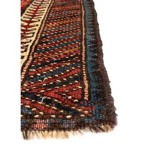 พรมขนสัตว์ทำมือขนาดใหญ่ Nayaab รูปทรงสี่เหลี่ยมผืนผ้า 9x12 ฟุต ลายเรขาคณิตสีแดงส้มคลาสสิก ทอแบบเรียบ สำหรับทางเข้าบ้าน-Paem-994 - Product Image 4