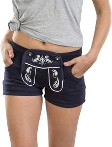 Lederhosen molleton de coton gris clair personnalisé pour les femmes formelles brodées Booty Shorts ceinture respirant gris Trachten Wear - Product Image 6