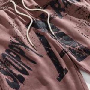 Shorts de jogging pour hommes en tissu Oxford 100% coton, à séchage rapide, avec logo personnalisé imprimé, motif graphique, arc-en-ciel réfléchissant, pour la gym et les sports - Product Image 3