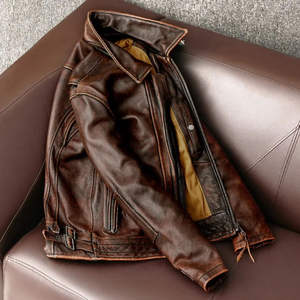 Chaqueta de cuero genuino para hombre de nuevo diseño, chaqueta de cuero para hombre de primera calidad, chaqueta de invierno para hombre - Product Image 2