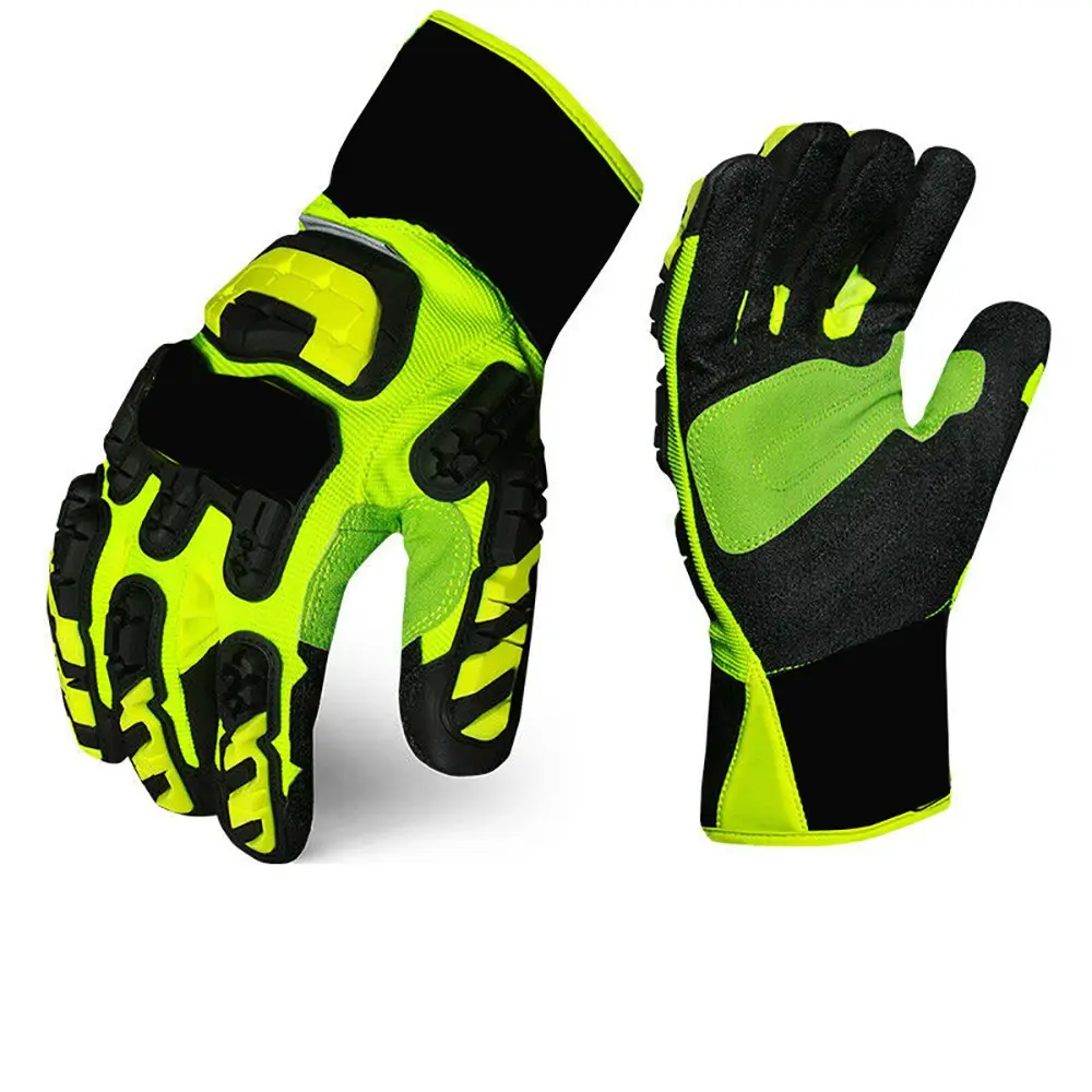 High-Vis Level 5 Cut Resistant Gloves High Performance Protection Impact Resistant Oil and Gas Safety Gloves