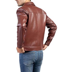 Stylish Men Genuine Leather <b>Canvas</b> <b>Jacket</b> Long Sleeve High Quality Waterproof Eco-Friendly Custom Made Casual Style - Product Image 3