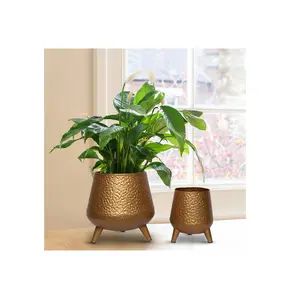 Macetas de hierbas de Metal de hierro de imitación antiguas, decoración de jardín de cocina ligera, diseño de grabado tallado, alta demanda, India, venta al por mayor - Product Image 1