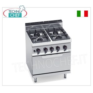 Cuisinière à gaz 4 brûleurs avec four à gaz GN 2/1, 28,8 kW - Product Image 4