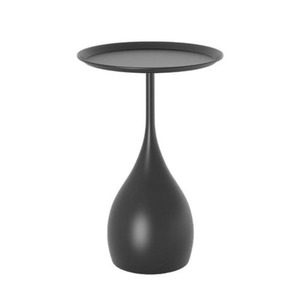 Round metal iron <b>side</b> <b>table</b> with durable powder coated finished for indoor and <b>outdoor</b> spaces including patio and balcony - Product Image 2