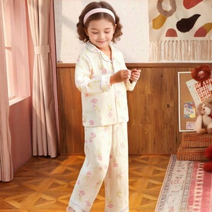 Fabricante Atacado Novo Luxo Bonito Outono Inverno Botão até Algodão Menina Crianças Família Pijama Calças Conjunto de Roupas - Product Image 5
