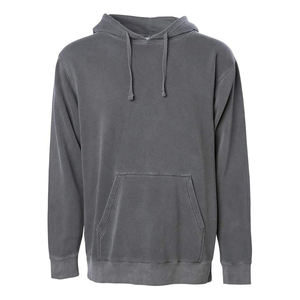 80% coton 20% polyester Independent Trading Co Sweats à capuche teints en pigments noirs Sweats à capuche d'hiver brodés - Product Image 1