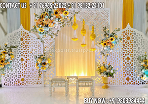 Arcos de escenario de boda de estilo persa lujoso escenario de Nikah musulmán con paneles de fondo cortados con láser paneles láser de estilo marroquí - Product Image 2