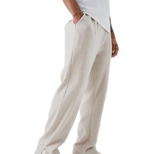 Pantalon de survêtement en toile de haute qualité, style droit personnalisé, OEM, pour homme, décontracté, design automne, logo uni, pour la course à pied - Product Image 1