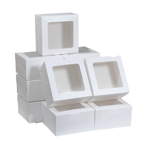 Custom Wholesale Eco Friendly Food Packaging <b>White</b> Square <b>Cardboard</b> <b>Box</b> Windowing for Sandwich Biscuit Muffin Takeout Containers - Product Image 5