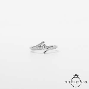 Anillo Solitario de Plata de Ley 925 con Circonita, Estilo Hip-Hop, Bañado en Rodio, Material de Platino, Corte para Compromiso - Product Image 6
