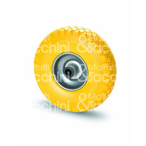 Rueda de poliuretano a prueba de perforaciones con núcleo de acero pintado gris - Product Image 1