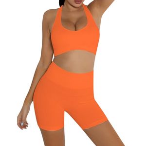 Bas quantité minimale de commande sans couture rembourré Gym course Fitness formation porter ensembles femmes deux pièces sport taille haute soutien-gorge Shorts ensembles - Product Image 1