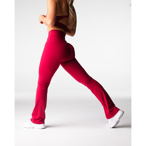 Lupin feutre personnalisé rubis rouge sans effort Flare Leggings Figure flatteur hanche couture taille haute nouveau et vêtements actifs mode Gym Legging - Product Image 5