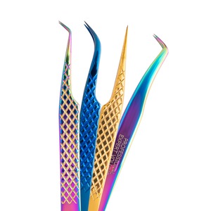 Pinzas de pestañas a granel a precios bajos, pinzas de pestañas negras mate para grandes pedidos para salones de belleza, pinzas de extensión de pestañas al por mayor - Product Image 3