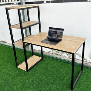UBAN FD68038 <b>Computer</b> <b>Desk</b> with Bookshelf 134x60x132cm Solid Wood Laptop Table Simple Design Gaming <b>Desk</b> for Hotel Use - Product Image 5