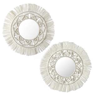 Handmade Modern Boho Macrame <b>Round</b> Wall <b>Hanging</b> <b>Mirror</b> Custom Packaging Bulk Quantity Decorative Use From India - Product Image 5