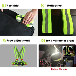 เข็มขัดนิรภัยสะท้อนแสงแบบปรับได้น้ำหนักเบาสำหรับการวิ่งตอนกลางคืน เดิน ปั่นจักรยาน เพื่อความปลอดภัยส่วนบุคคล - Product Image 4