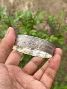 925 Sterling Silver Plated 3 Of <b>Set</b> Texture Vintage Bahamian Bangle Stackable Tribal Bracelet Women Fashion Jewelry wholesale - Product Image 6