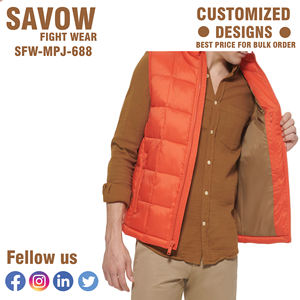 เสื้อกั๊กพัฟเฟอร์ผู้ชายคุณภาพสูง แบบสั่งทำพิเศษ ระบายอากาศได้ดี แบบเย็บติดกัน ดีไซน์ใหม่ สีพื้น น้ำหนักเบา แขนครึ่ง - Product Image 6