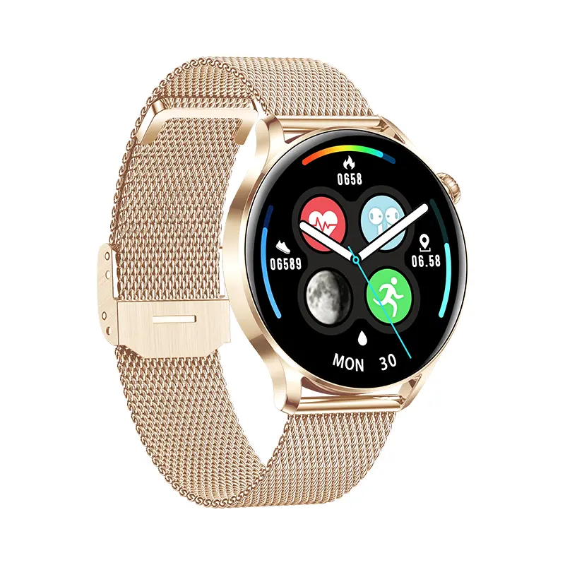 AK37 प्रो देवियों स्मार्ट घड़ी 1.36 इंच बीटी बुला घड़ी दोहरी पट्टियाँ रक्त दबाव रक्त ऑक्सीजन मॉनिटर Smartwatch के लिए महिलाओं