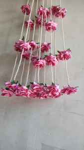 6 Feet Artificial Velvet Rose With White Pearl Garlands String <b>For</b> Nikha Curtain Decor Ceiling Decoration Side <b>Door</b> Hanging - Product Image 6