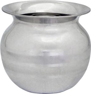 Lota en métal de qualité supérieure, argent, kalash, forme ronde, mini taille, tendance, lota en métal hautement poli, mini pot à eau - Product Image 3